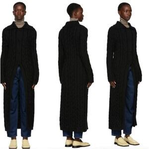 EUC $1995 Brock Collection Black Cashmere Tanya Duster Cardigan Sweater